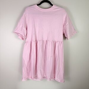 H&M Divided Pink Babydoll T Shirt Dress Women’s S Short Sleeve Casual Mini